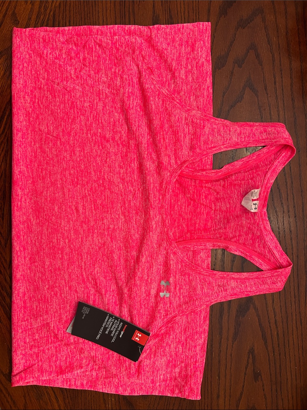 Under Armour Neon Pink Heather Racerback Tank Top